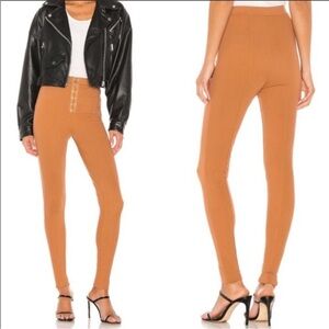 NBD Revolve Cheyenne High Waisted Chestnut Pants/Leggings Hook Front Size Small